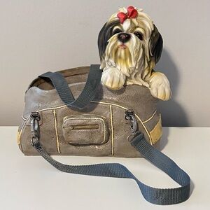 Planter Flower Pot Shih Tzu Dog In The Bag Planter
